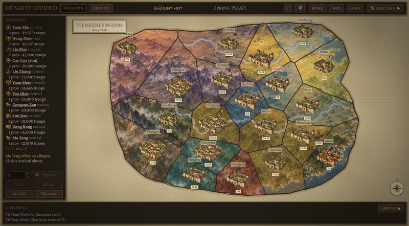 The campaign map